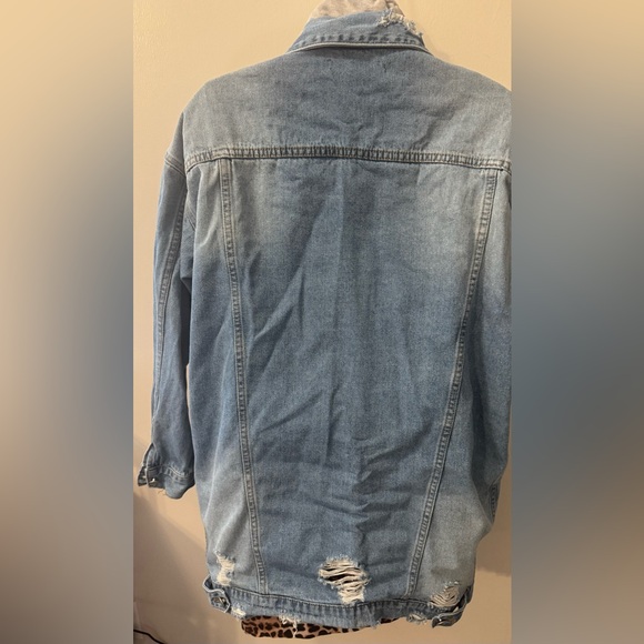 Insane Gene long denim jacket, Factory distressed and faded. Oversized size s - Picture 4 of 7